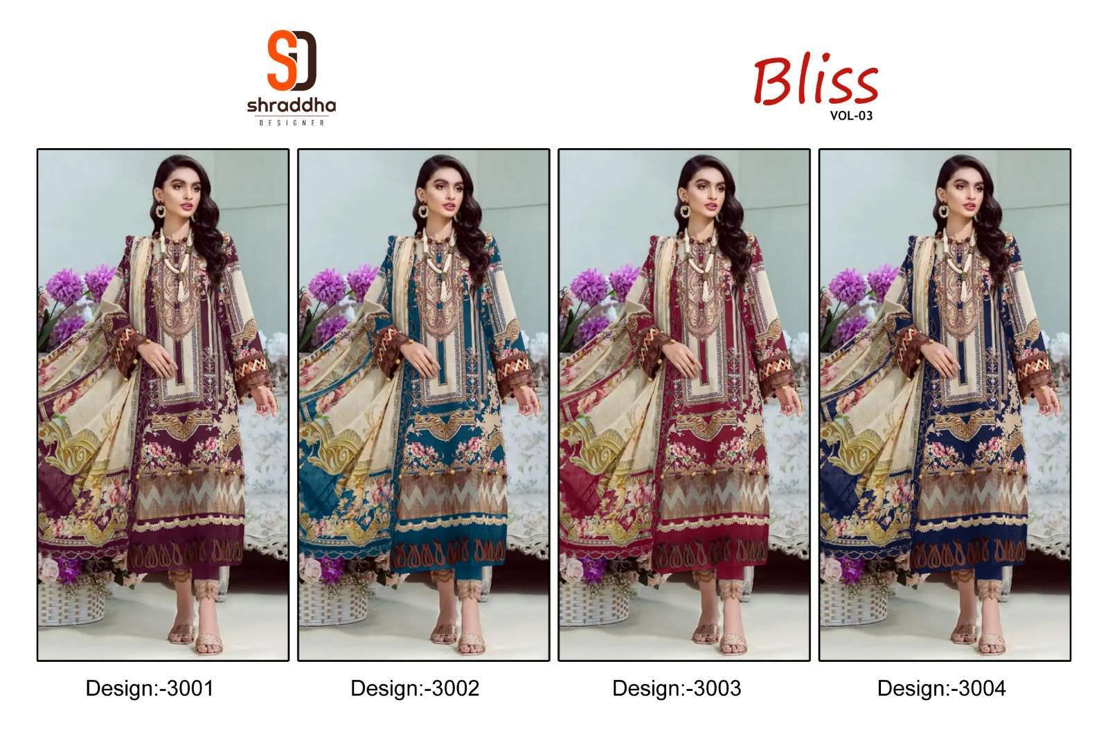 Sharaddha Bliss Vol 3 Cotton Dupatta Surat Pakistani formal wear suits