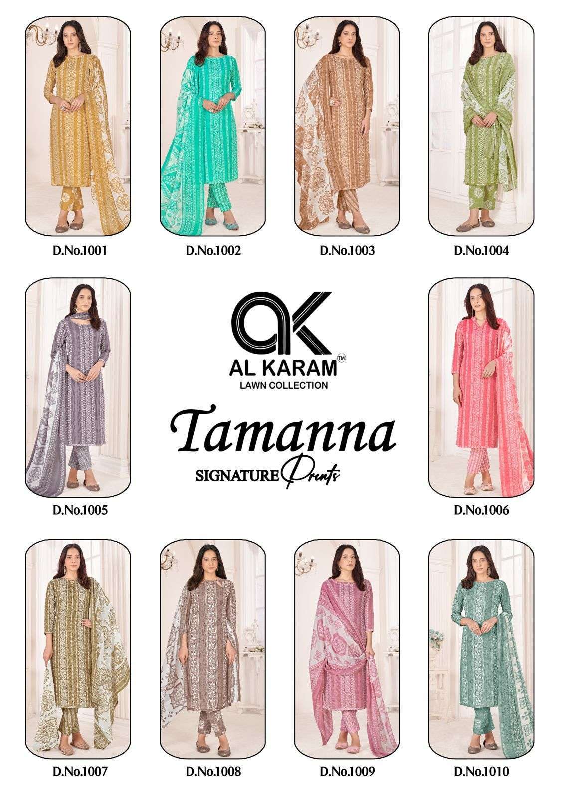 Al Karam Tamanna Signature Print Cotton Surat Dress Material Manufacturer