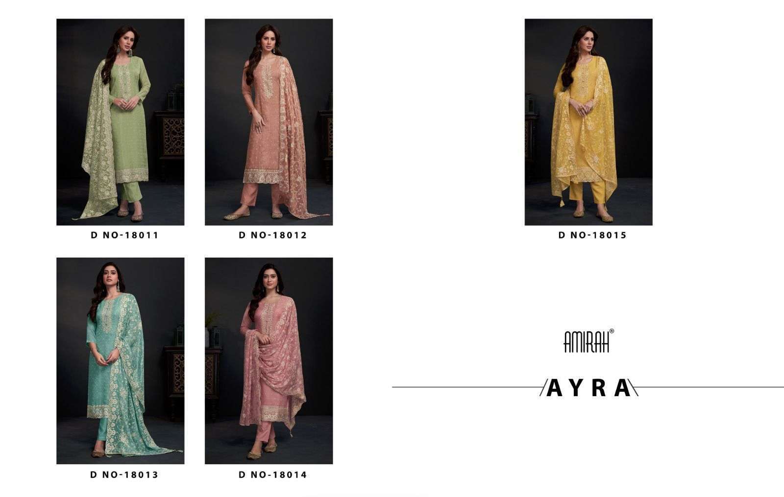 Amirah Ayra Organza Embroidery Wholesale party wear salwar suits