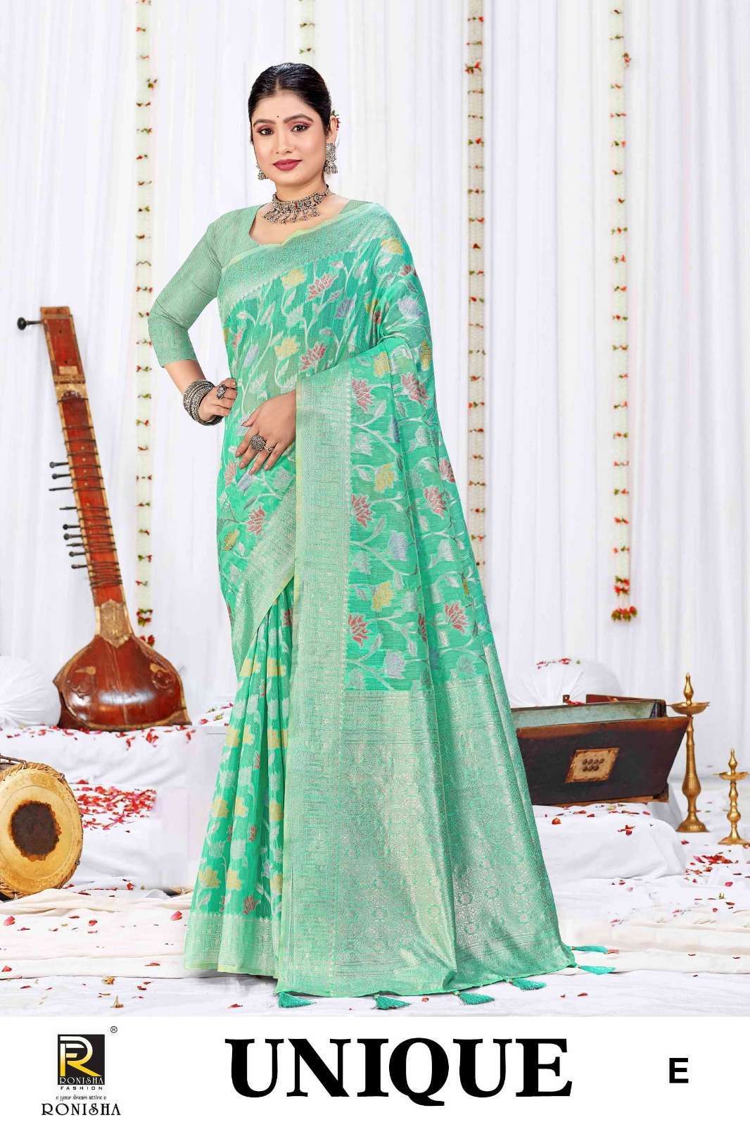 The Chennai Shopping Mall Women's Khaki Jute Silk Saree With Blouse Piece  (GB1217202) : Amazon.in: Fashion