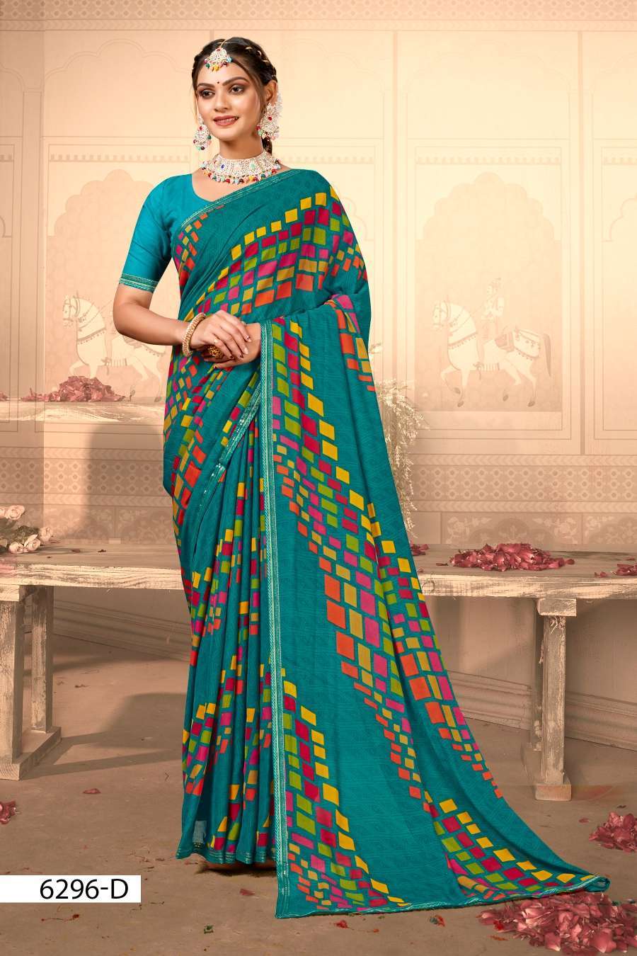 SEV MAMRA 6296 INDER SILK MILLS Fancy sarees wholesale in Ahmedabad