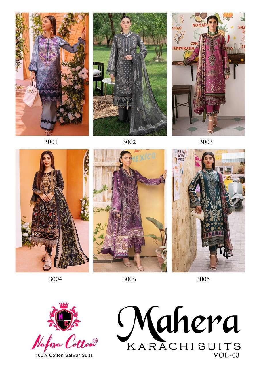 Nafisa Mehra Karachi Vol-3 Cotton Dress Material suppliers in Delhi