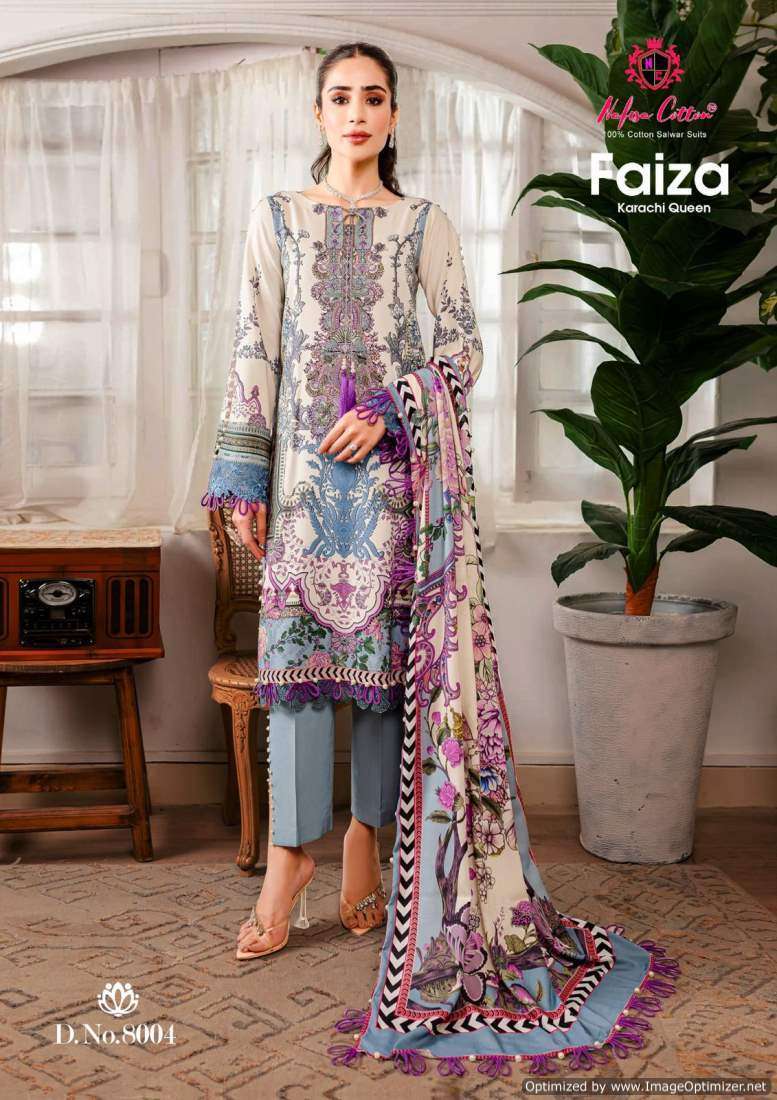 Nafisa Faiza Queen Vol 8 Cotton Chiffon dress materials in Mumbai