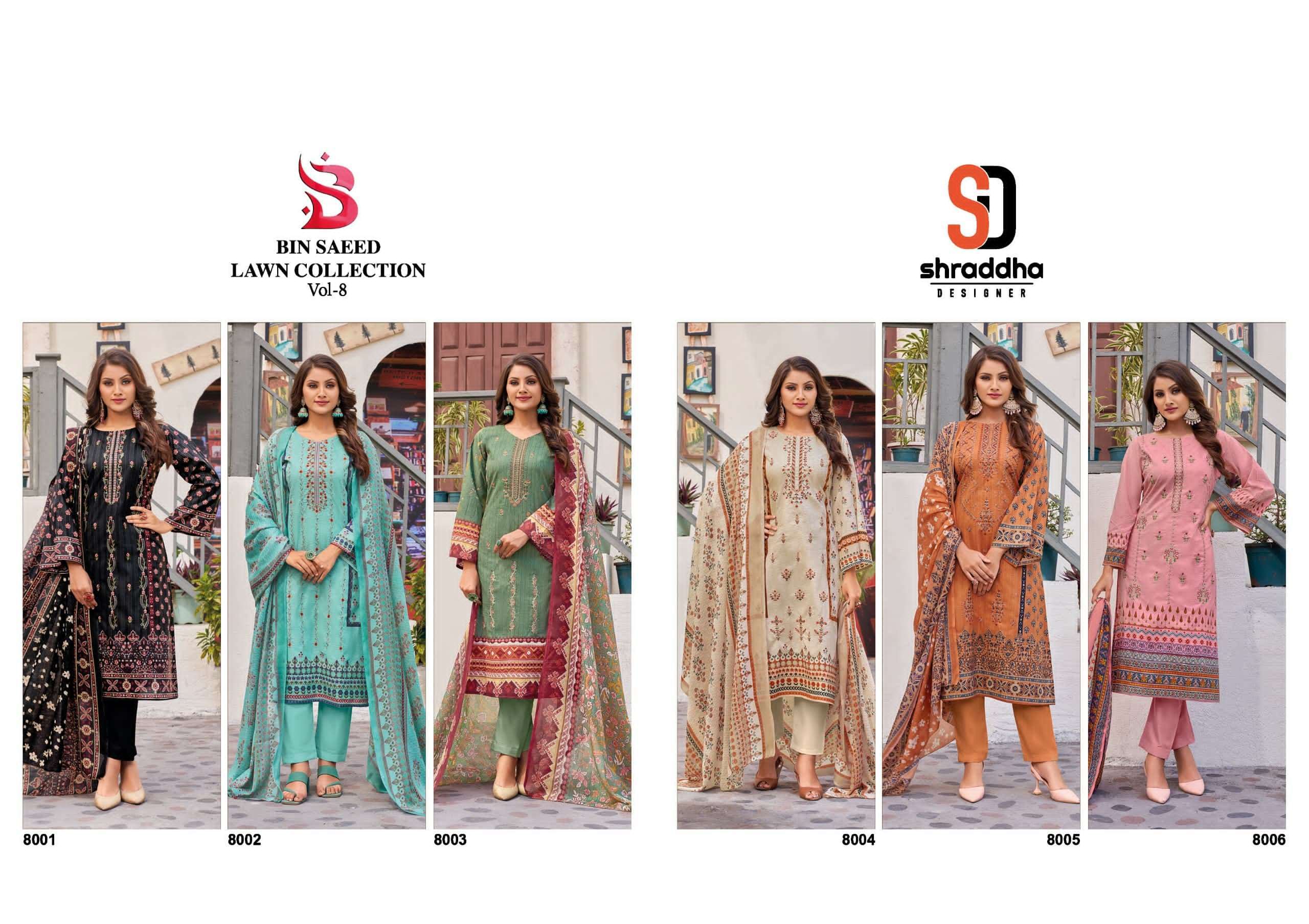 Shraddha Bin Saeed Lawn Collection Vol 8 Anarkali Salwar Suits