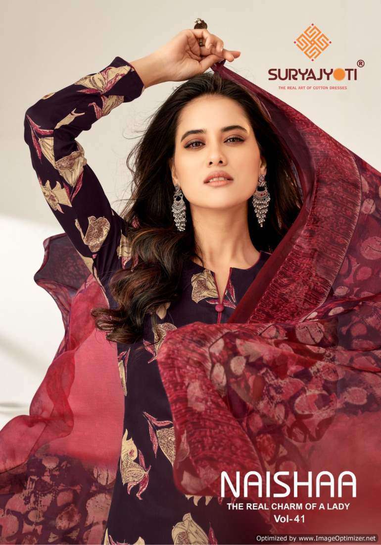 Suryajyoti Naishaa Vol-41 Wholesale dress material shops in Surat