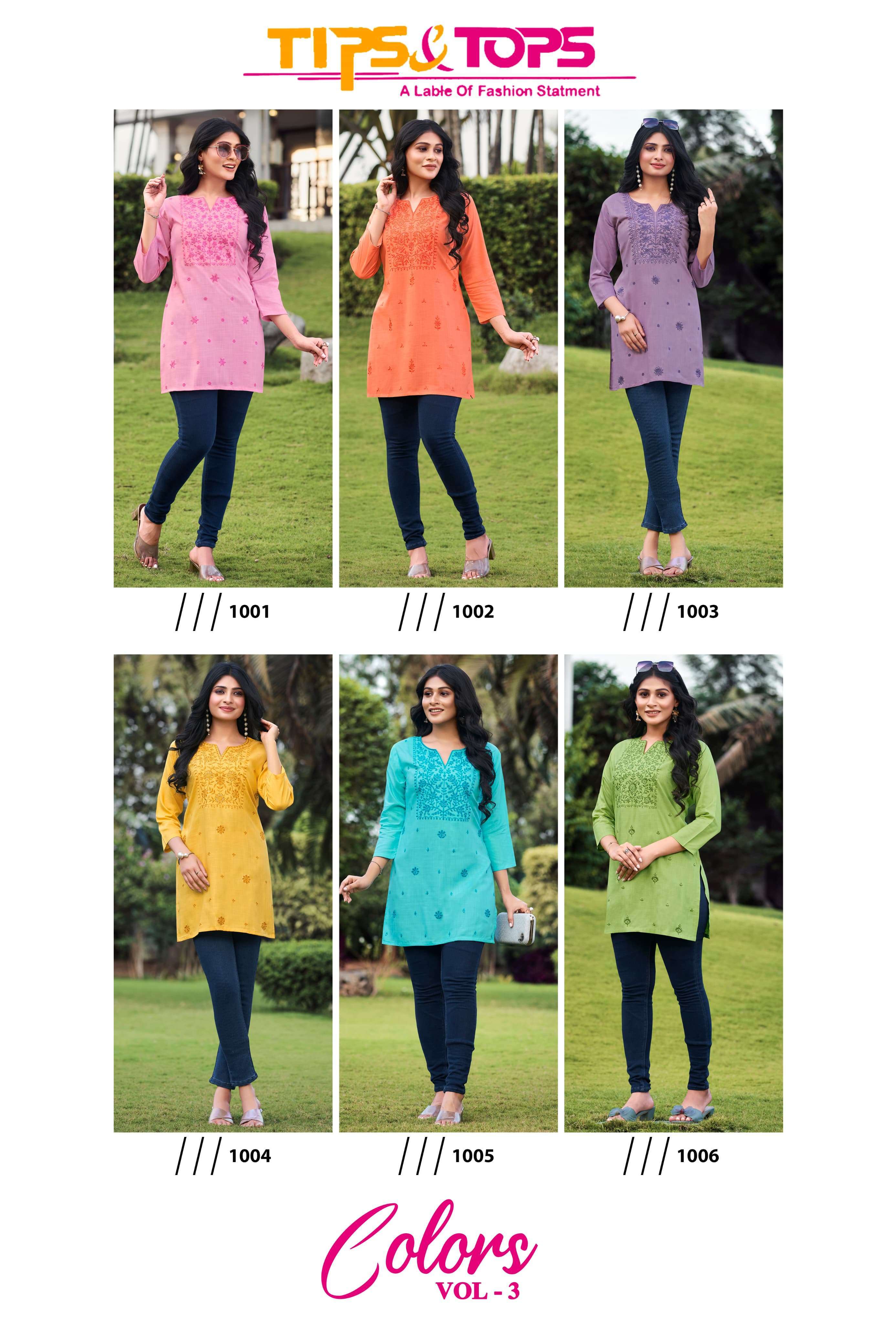 TIPS & TOPS COLORS VOL 03 Wholesale Kurtis market in Surat