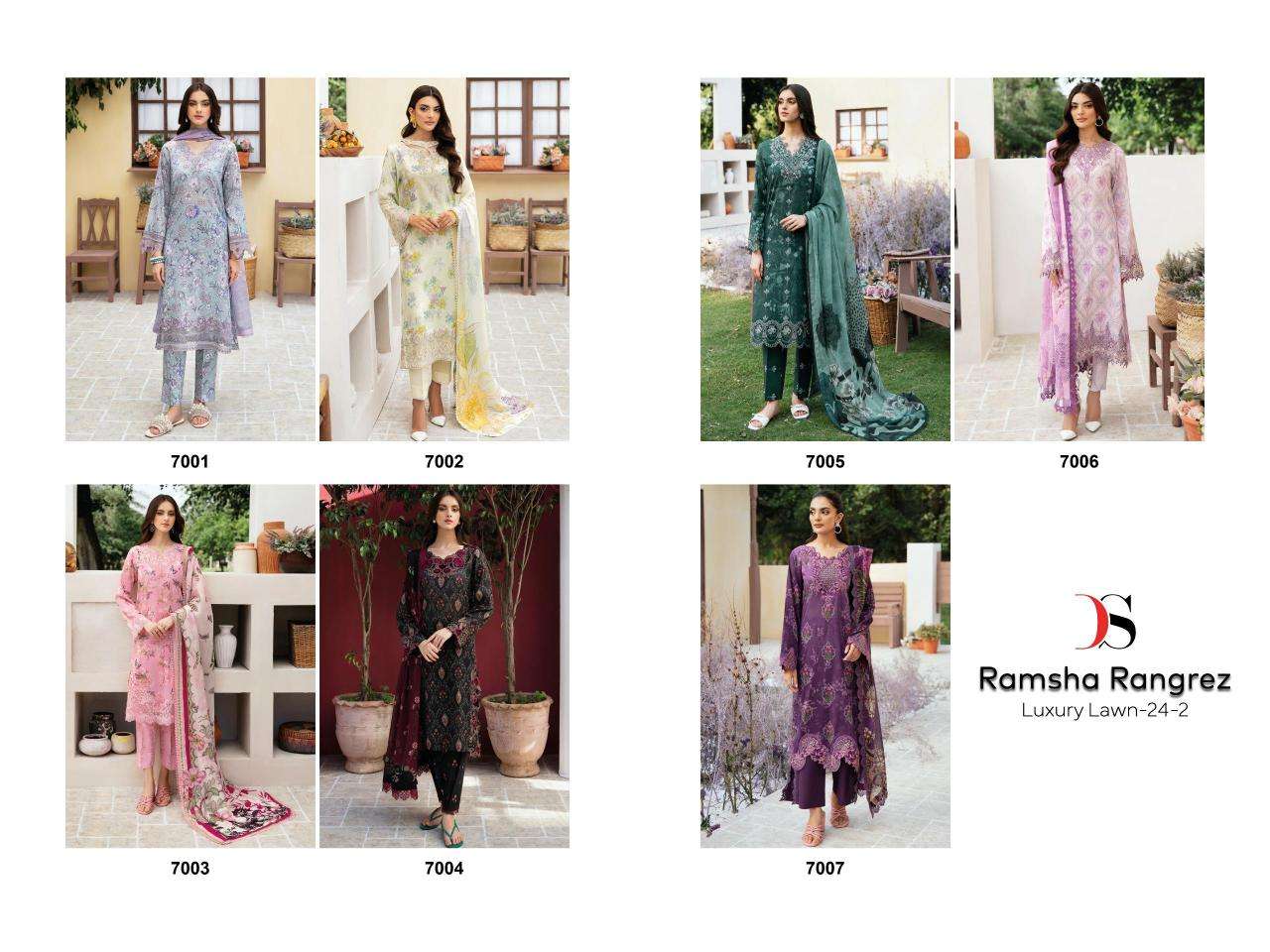 Deepsy Ramsha Rangrez Luxury Lawn 24 Vol 2 Cotton Dupatta Salwar Kameez wholesale shops in Mumbai