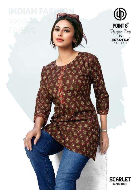 Deeptex Scarlet Vol-4 – Short Tops Designer Kurtis in Mumbai