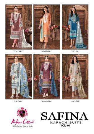 Nafisa Safina Vol 8 Soft Cotton Digital Printed Kashmiri cotton dress materials wholesale