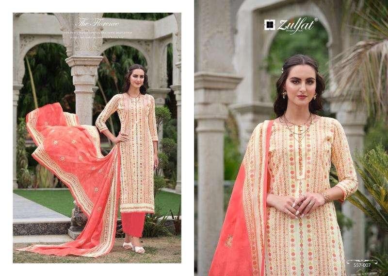 Zulfat Nazrana Vol 3 Cotton Designer Cotton dress materials wholesale