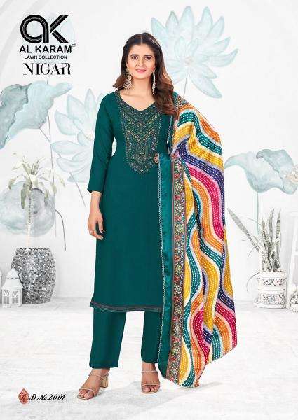 Al Karam Nigar Vol 2 Embroidered dress materials wholesale