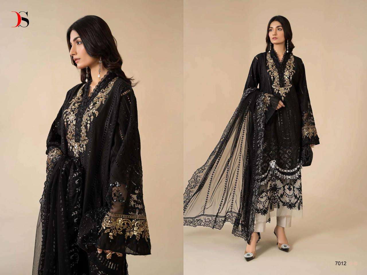 Deepsy Maria B Festive Collection 24 Chiffon Dupatta Surat Embroidered Salwar Kameez