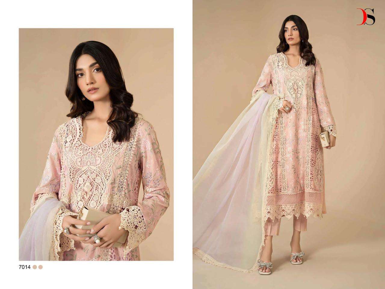 Deepsy Maria B Festive Collection 24 Chiffon Dupatta Surat Embroidered Salwar Kameez