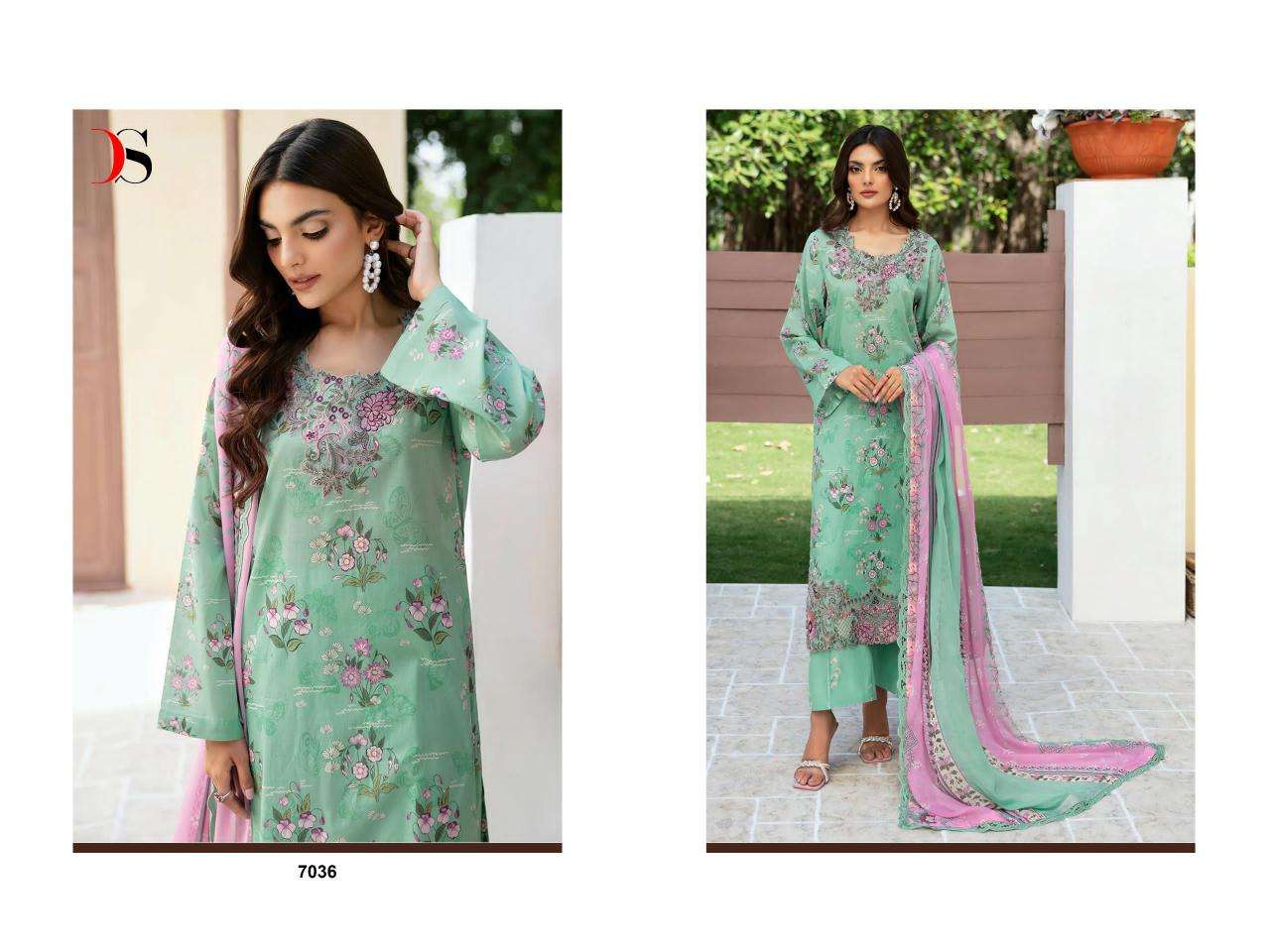 Deepsy Ramsha Rangrez Luxury Lawn 24 Vol 3 Chiffon Dupatta Surat wholesale patiala salwar suits