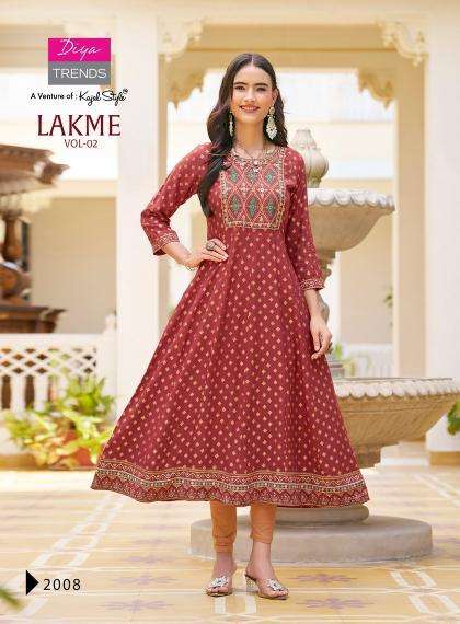 Diya Trends Lakme Vol 2 Rayon Fancy Kurti wholesale price list