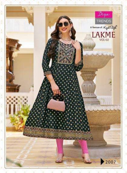 Diya Trends Lakme Vol 2 Rayon Fancy Kurti wholesale price list