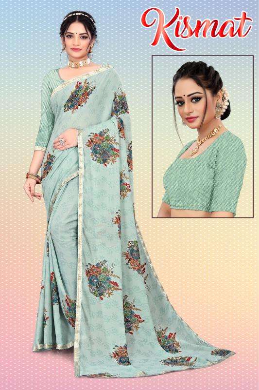 KAMYA KISMAT RENIAL PRINTED LACE WORK Best saree wholesale market in Hyderabad