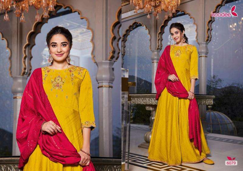 Koodee Sundra 3 Viscose Long Gown With Dupatta Georgette Kurti wholesale market