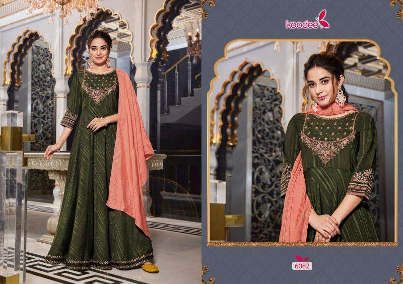 Koodee Sundra 3 Viscose Long Gown With Dupatta Georgette Kurti wholesale market