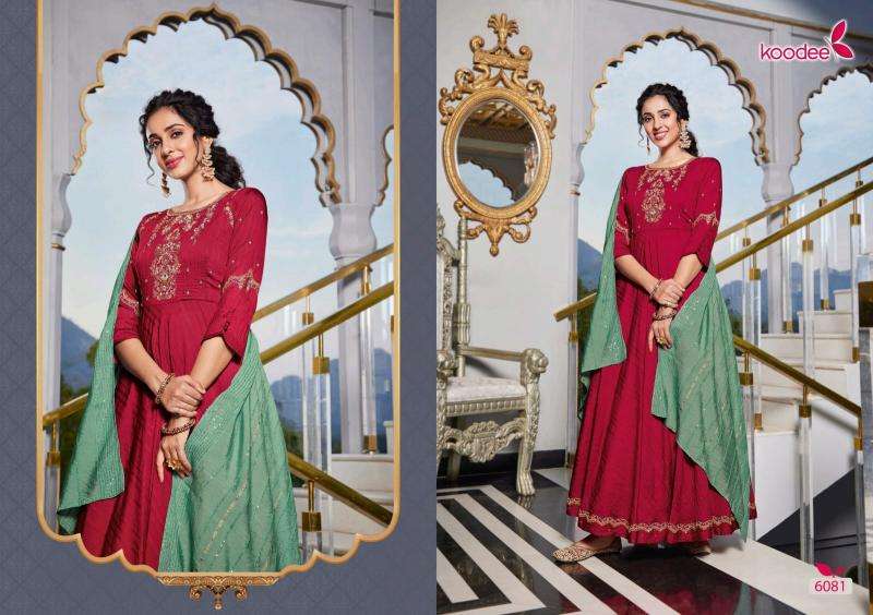 Koodee Sundra 3 Viscose Long Gown With Dupatta Georgette Kurti wholesale market