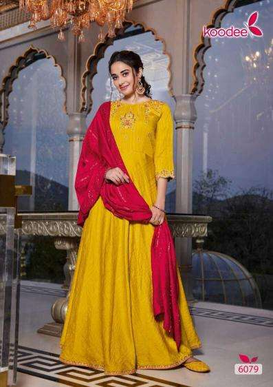 Koodee Sundra 3 Viscose Long Gown With Dupatta Georgette Kurti wholesale market