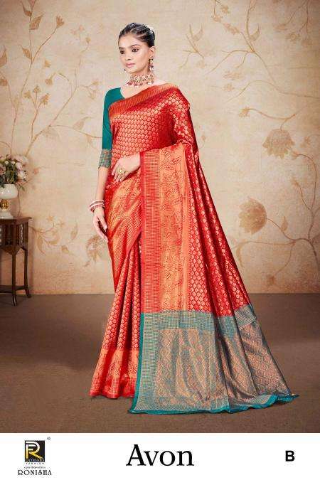 Ronisha Avon Banarasi Silk Designer Saree wholesale market