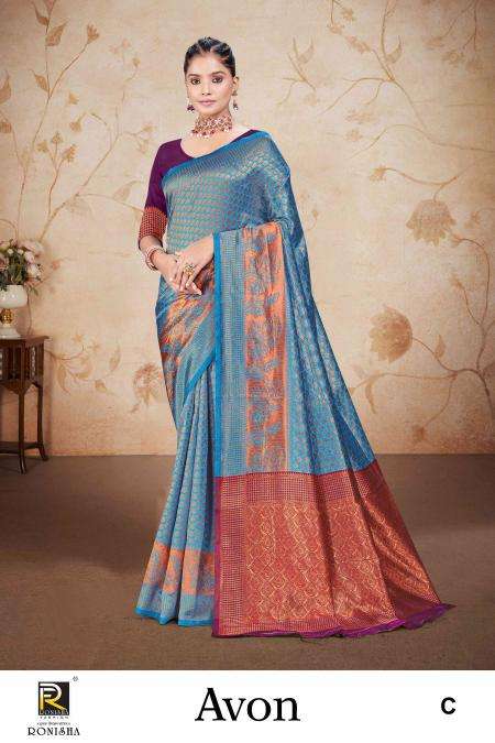 Ronisha Avon Banarasi Silk Designer Saree wholesale market