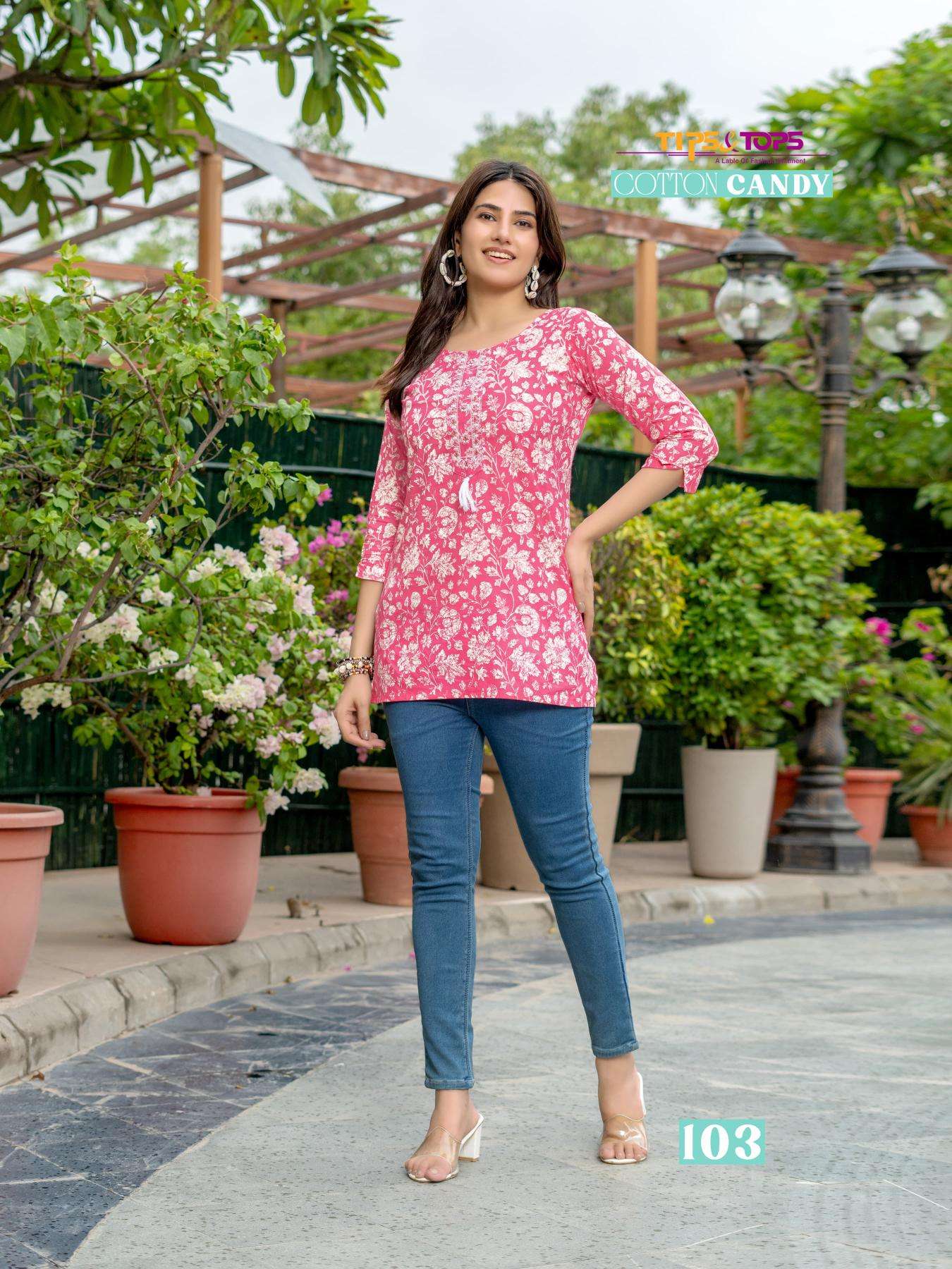 Tips And Tops Cotton Candy Vol 4 Short Tops Kurti wholesalers in Surat