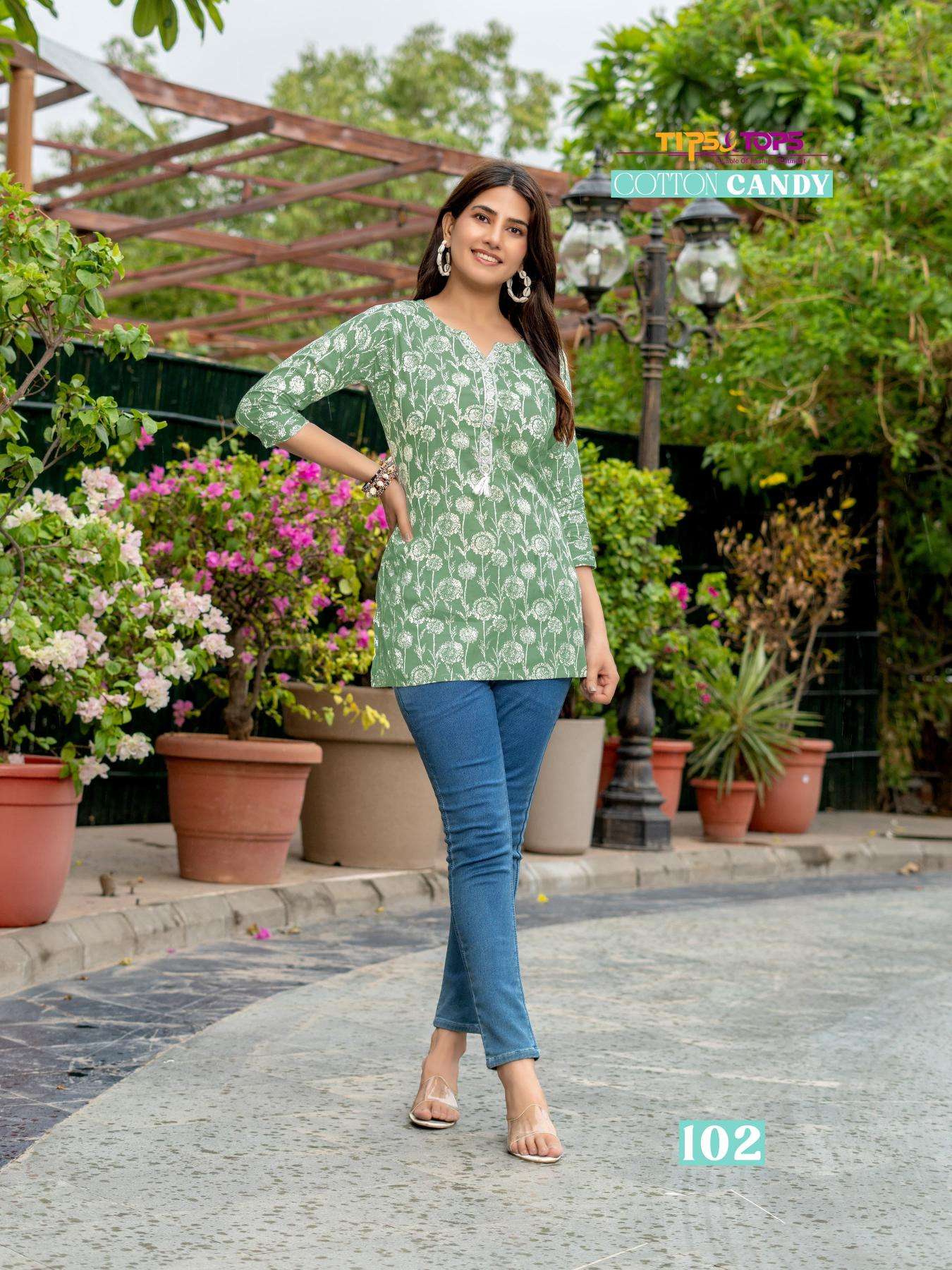 Tips And Tops Cotton Candy Vol 4 Short Tops Kurti wholesalers in Surat