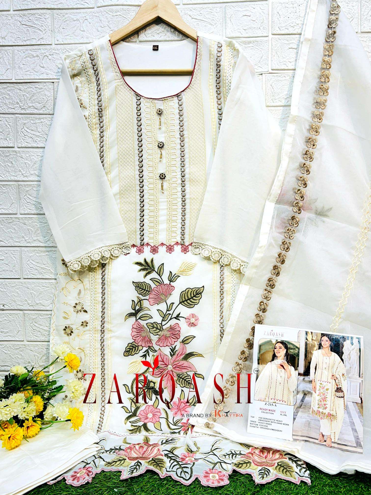 Zarqash Z 215 Pakistani suits for party wear