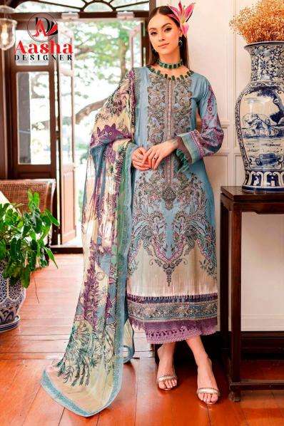 Aasha Queen Court Vol 7 Chiffon Dupatta Printed Salwar Kameez in Gujarat