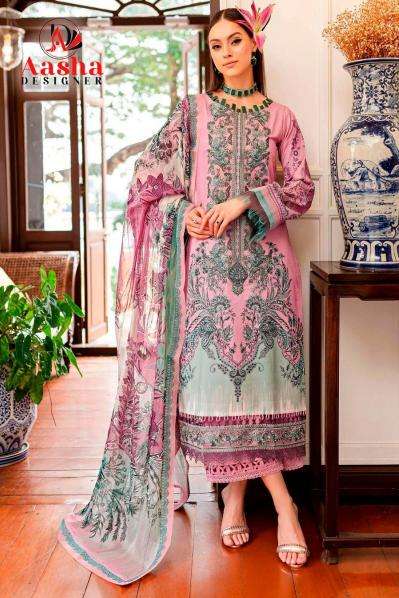 Aasha Queen Court Vol 7 Cotton Dupatta Georgette Salwar Kameez in Gujarat