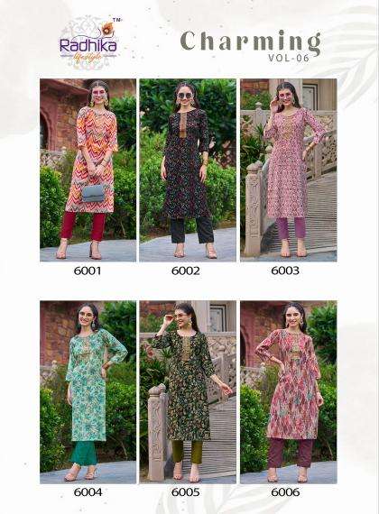 Radhika Lifestyle Charming Vol-6 kurti manufacturers in gandhi nagar delhi