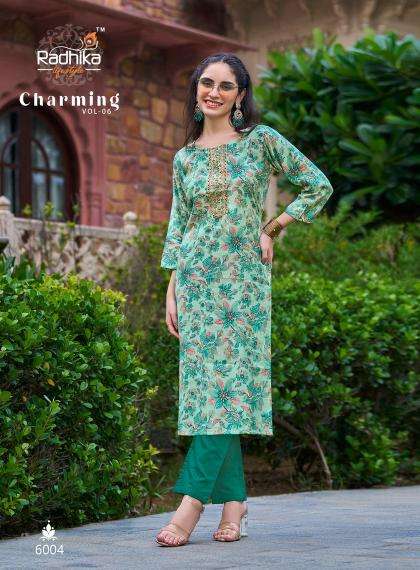 Radhika Lifestyle Charming Vol-6 kurti manufacturers in gandhi nagar delhi