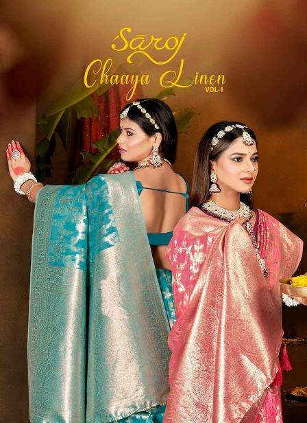 Saroj Chaaya linen vol.1 Sarees in Bulk for Resale