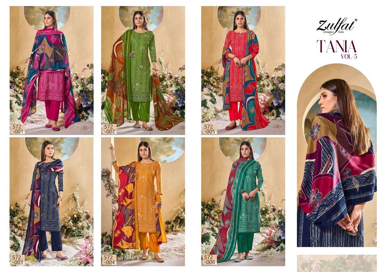 Zulfat Tania Vol 5 Embroidered dress material wholesale