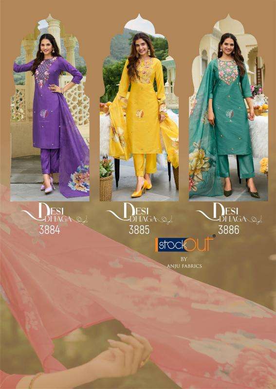 Anju Fabrics Desi Dhaga Pink Handmade kurti wholesale