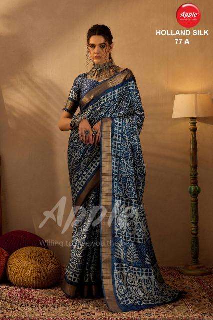 Apple Holland Silk 77 Blend Printed sarees in Ahmedabad