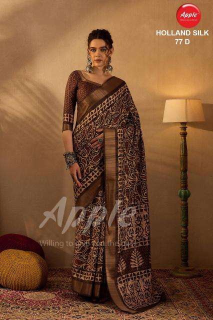 Apple Holland Silk 77 Blend Printed sarees in Ahmedabad