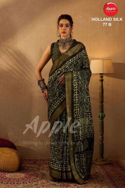 Apple Holland Silk 77 Blend Printed sarees in Ahmedabad