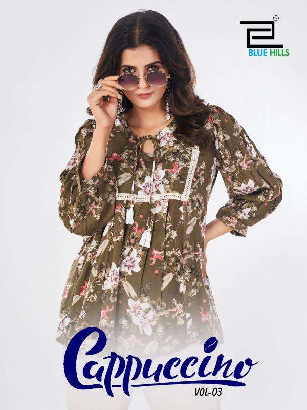 BLUE HILLS CAPPUCCINO VOL 3 Embroidered kurtis in bulk