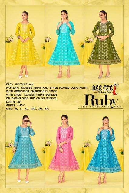 DEECEE RUBY Hsn Code Designer Kurtis wholesale in Delhi