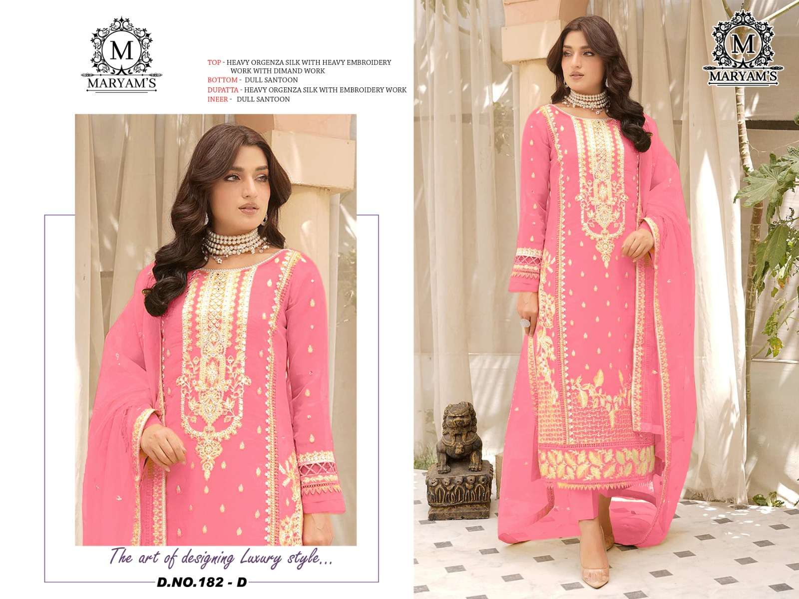 Maryams 182 Embroidered Silk Salwar Kameez wholesale