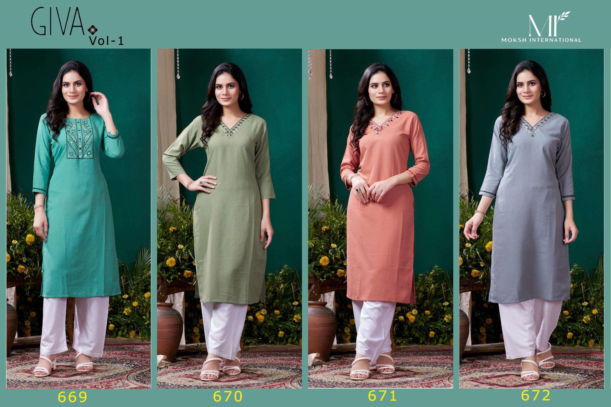 Moksh International Giva Vol 1 Kurti wholesalers in India