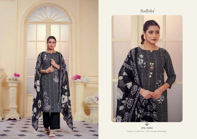 Radhika Azara All Black Dress Materials Wholesale textile market in india