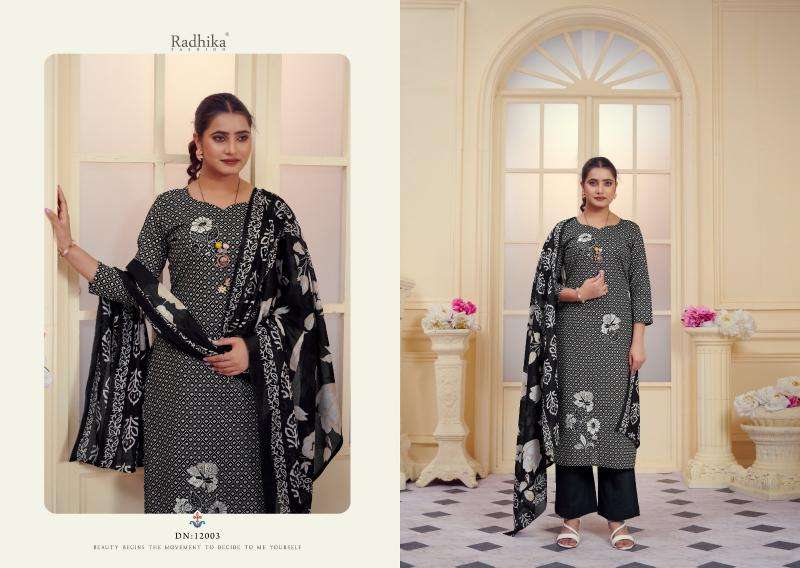 Radhika Azara All Black Dress Materials Wholesale textile market in india