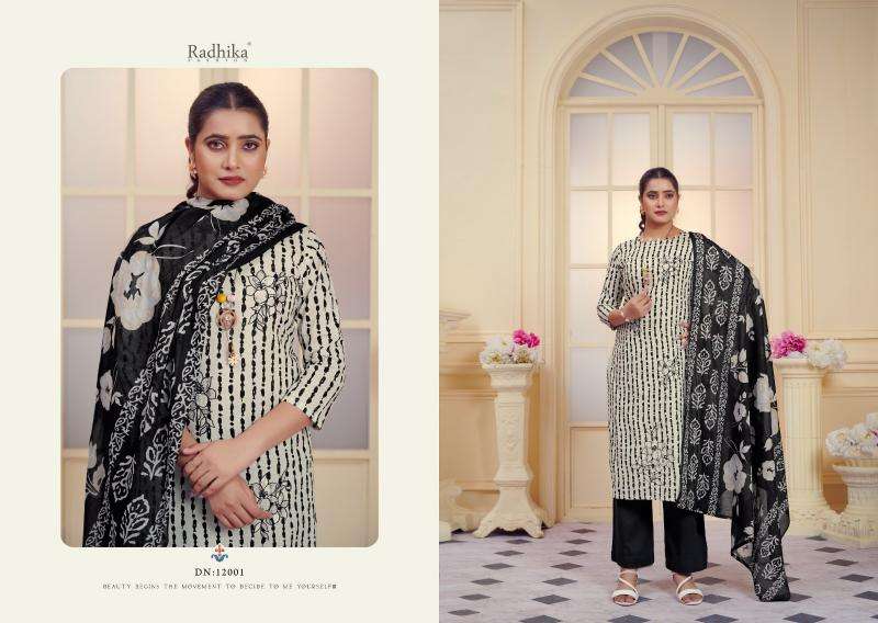 Radhika Azara All Black Dress Materials Wholesale textile market in india