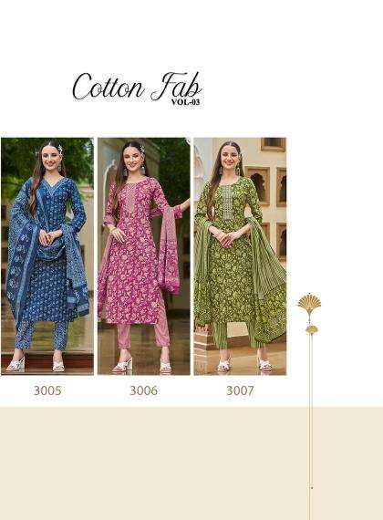 Radhika Cotton Fab Vol 3 Ladies kurti wholesalers in Gujarat