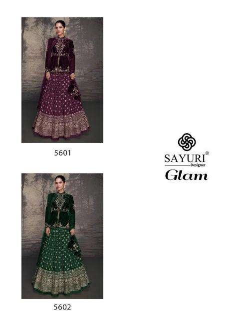 Sayuri Glam Velvet Top Designer Lehenga Choli Surat textile market