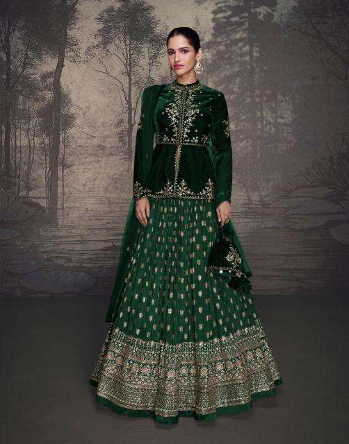 Sayuri Glam Velvet Top Designer Lehenga Choli Surat textile market